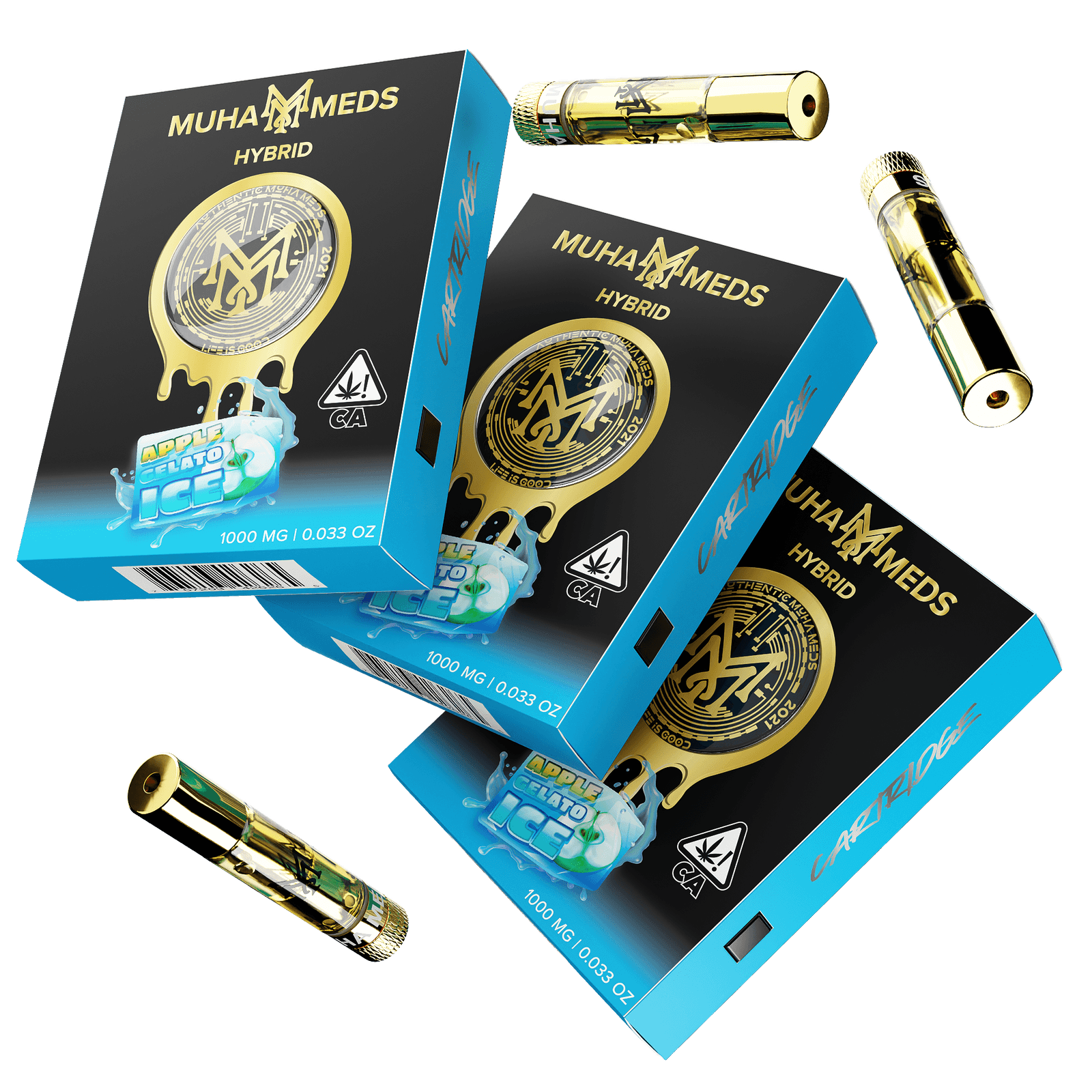 64b82b9d4c8202c24f07e455_Apple-Gelato-Ice-copy-p-1600.png Apple Gelato Ice Muha Meds Cart 1000MG | Hybrid - Image 1