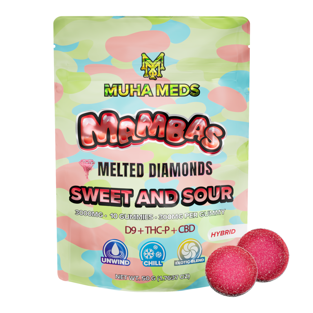 65852243139b845f119e861a_657124ce9e126c4614d8393f_MD-GUMMIE-SWEET-SOUR.png Muha Meds Sweet and Sour Gummies | 3000 MG – Hybrid - Image 1