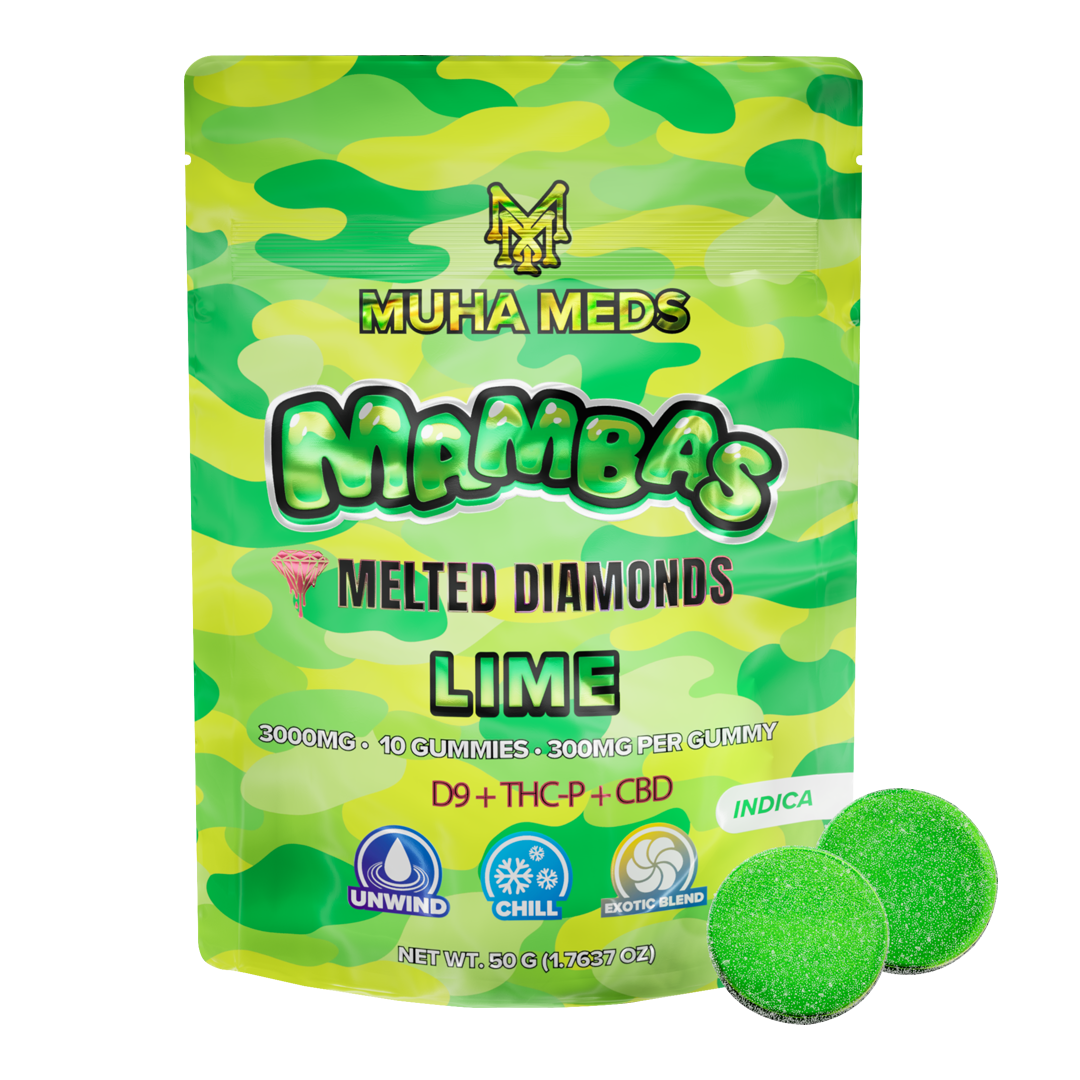 658522434aa1e2dcf050df60_6571227dc4d4dbb75928a1ea_MD-GUMMIE-LIME.png Muha Meds Lime Gummies | 3000 MG – Indica - Image 1