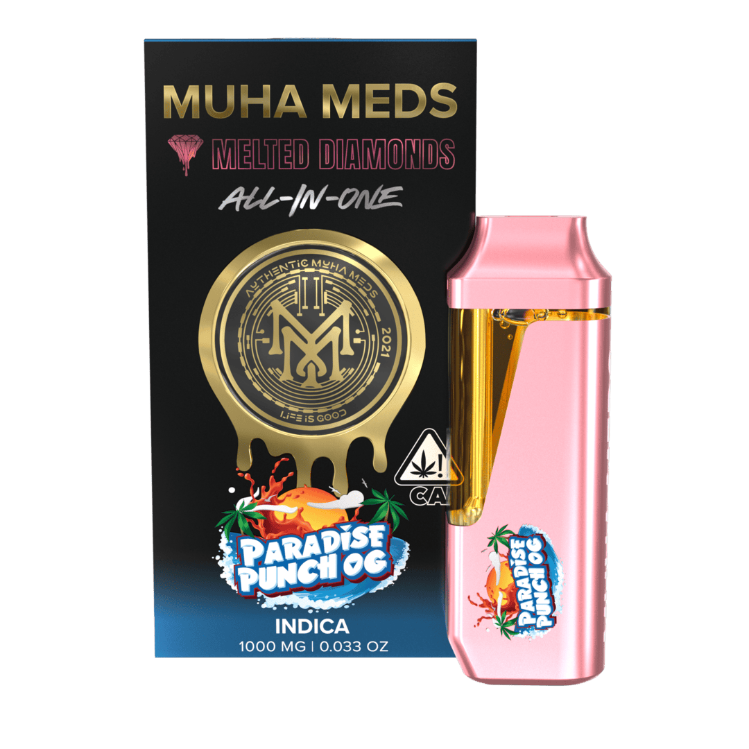 66f1cffb5e26cc158aef9559_CA_Dispo_AllinOne_MD_ParadisePunchOG_V1.png Paradise Punch OG Muha Meds Disposable Melted Diamonds | Indica - Image 1