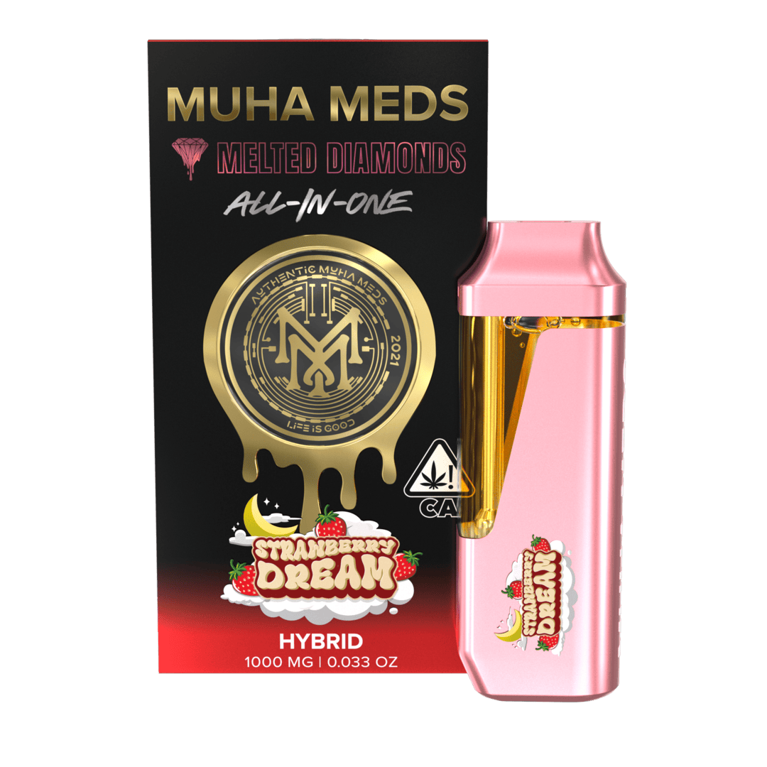 66f1d035b6b2f615e6292054_CA_Dispo_AllinOne_MD_StrawberryDream_V2.png Strawberry Dream Muha Meds Disposable Melted Diamonds | Hybrid - Image 1