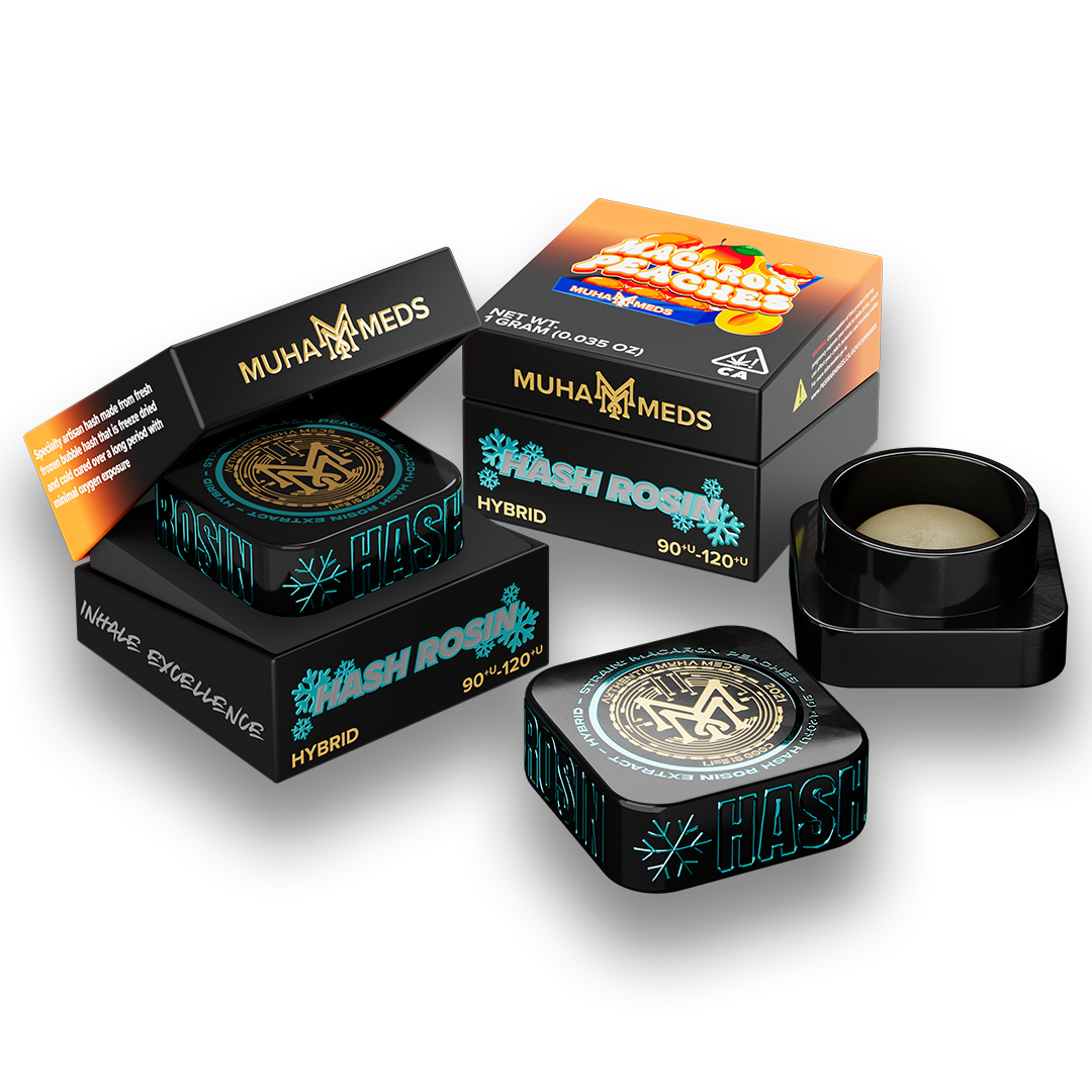 672e73ef168f1bedbc19695f_MM-Products-Concentrate-HR-MangoPeaches-1.png Macaron Peaches Muha Meds Hash Rosin | Hybrid - Image 1
